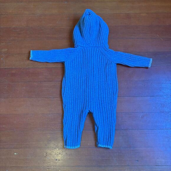 Baby B’gosh - blue sherpa fleece lined button up jumper Size 9M. - Picture 2 of 4